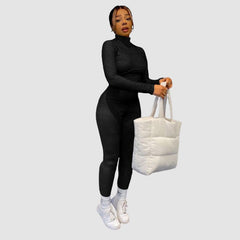 Einfarbige Strick-Overalls