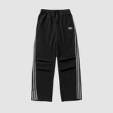 Hose mit weitem Bein und seitlichen Streifen in Kontrastfarbe