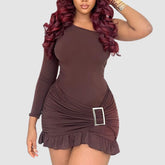 One-Shoulder Bodycon Rüschenkleider
