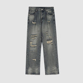 Zerrissene Hip-Hop-Jeans mit geradem Bein