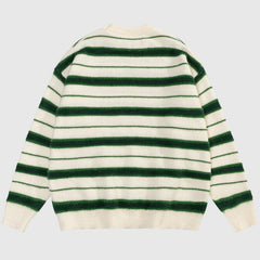 Schlichter Pullover mit Farbblock-Streifen