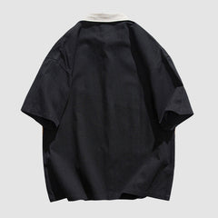 Kontrast-Patchwork-Hemd