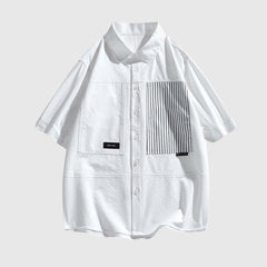 Camisa moderna con paneles de rayas
