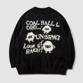 Suéter bordado con muñeca de dibujos animados