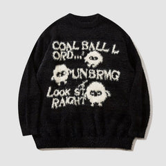 Suéter bordado con muñeca de dibujos animados