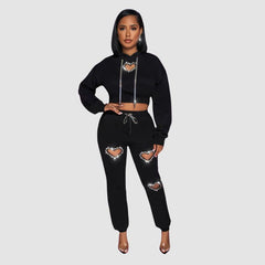 Conjunto de sudaderas con capucha huecas en forma de corazón