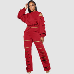 Conjunto de pantalón con diseño calado