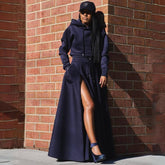 Set aus einfarbigen Hoodies und langem Rock