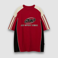 Patchwork-T-Shirt im Racing-Stil