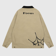 Streetwear Jacke mit Spinnenstickerei