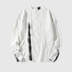 Lässiger Vintage-Pullover mit Stickerei und lockerem Used-Look