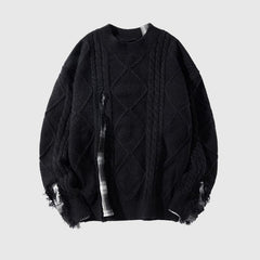 Lässiger Vintage-Pullover mit Stickerei und lockerem Used-Look