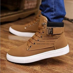 Zapatillas deportivas de moda para hombre con hebilla de cinturón esmerilada británica de primavera