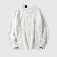 Lässiger Vintage-Pullover mit Stickerei und lockerem Used-Look