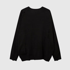 Trendiger lockerer Strickpullover mit Herzprägung