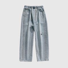 Jeans mit weitem Bein und Seitenstreifen