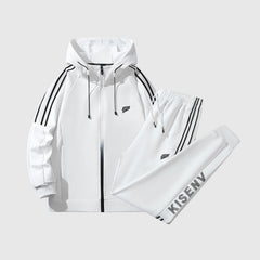 Conjunto de chaqueta con tirantes en contraste