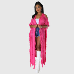 Lange Strickjacken mit Hohlquaste