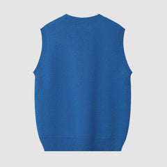 Suéter tipo chaleco de jacquard con estampado de ojos de dibujos animados