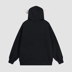 Kapuzenpullover mit Engelsflügel Dekor