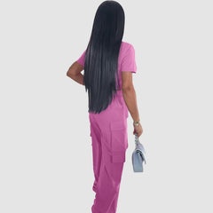 Conjunto de camisa de manga corta y pantalón cargo con cordón