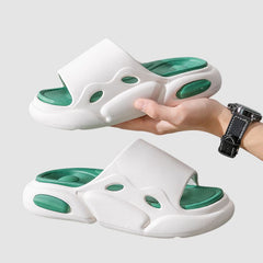 Pantuflas de plataforma con contraste de color