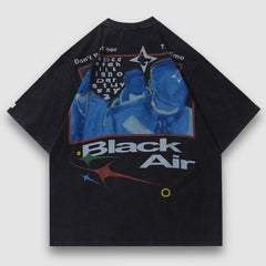 Camiseta desgastada lavada de hip hop