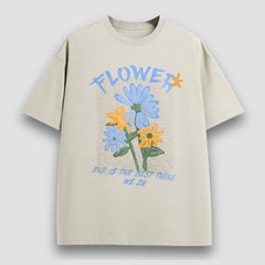 Camiseta con estampado floral de espuma