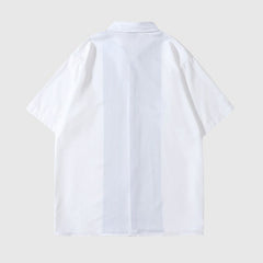 Hawaiihemd mit Blumenmuster und Streifen