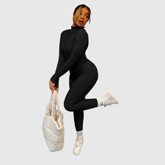 Einfarbige Strick-Overalls