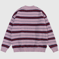 Schlichter Pullover mit Farbblock-Streifen