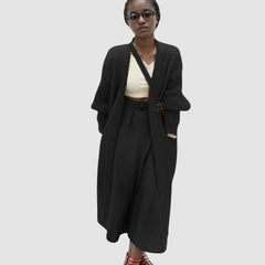 Cárdigans largos de peso pesado con bolsillos grandes