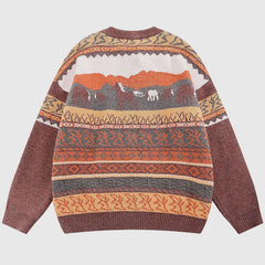 Pullover mit unregelmäßigen Farbkontraststreifen