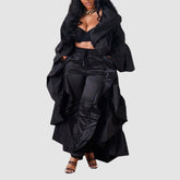 Einfarbiger Trenchcoat mit Rüschen