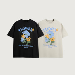 Camiseta con estampado floral de espuma