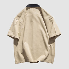 Kontrast-Patchwork-Hemd