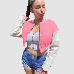 Chaqueta corta con contraste de color