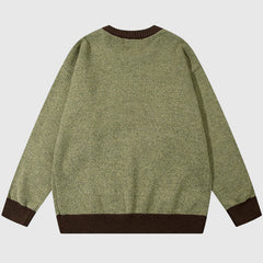 Suéter bordado con dinosaurio de dibujos animados