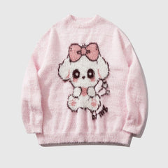 Suéter de visón sintético con dibujos animados