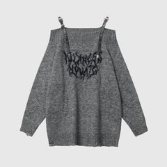 Suéter holgado de un solo hombro estilo perezoso