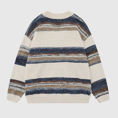 Strickjacke mit Regenbogenstreifen und Farbverlauf