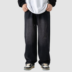 Jeans mit weitem Bein und Seitenstreifen