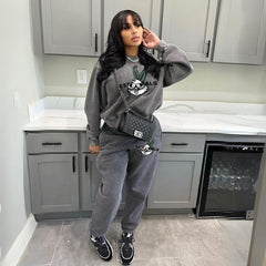 Conjunto de pantalón con estampado de conejo