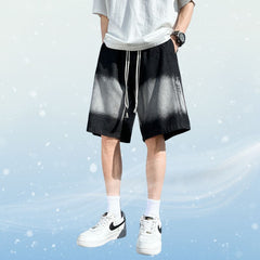 Shorts vaqueros con contraste de seda de hielo