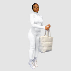 Einfarbige Strick-Overalls