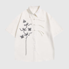 Camisa minimalista con arte bordado