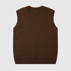 Suéter chaleco con estampado de grafiti de estrellas