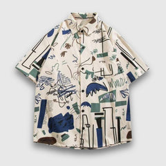 Camisetas con grafiti y bloques de color