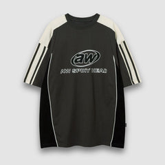 Patchwork-T-Shirt im Racing-Stil