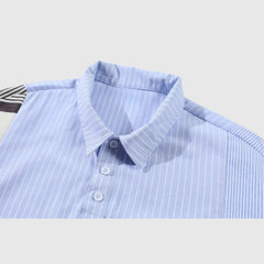 Patchwork-Hemden mit Kontraststreifen